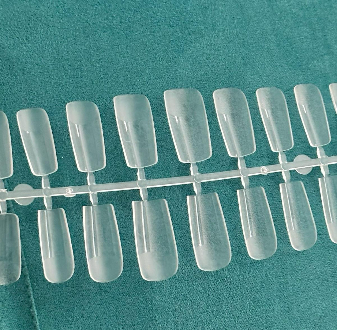 240pc Short Square Pre-Etched Full Cover Frosted Soft Gel Nail Tips - Long-lasting Manicure