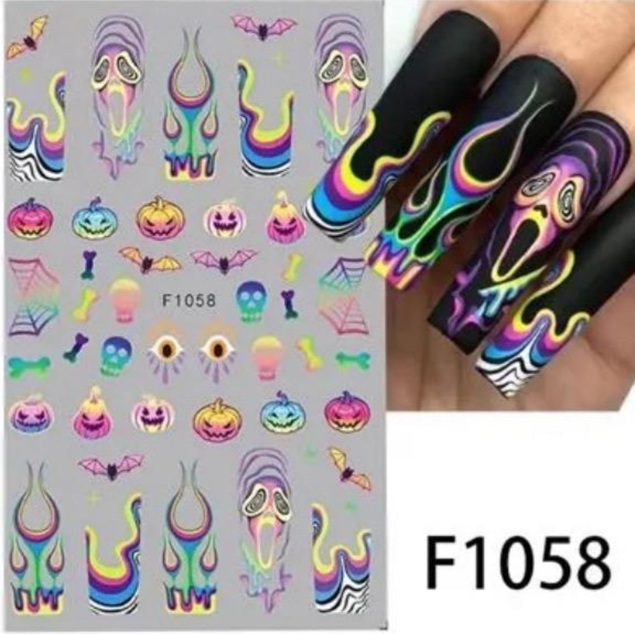 Fun Cute Halloween Nail Stickers - Pack of 5 with included Storage Album