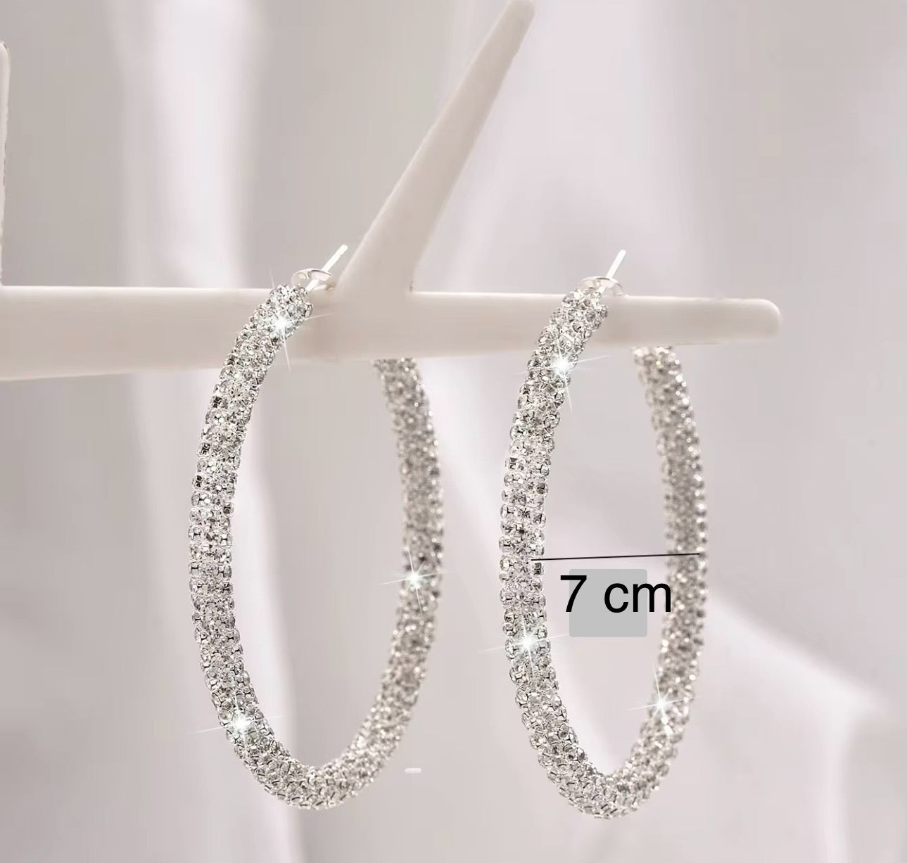 Sparkle Resin Rhinestone Wrapped Hoop Dangle Earrings, Bohemian Style