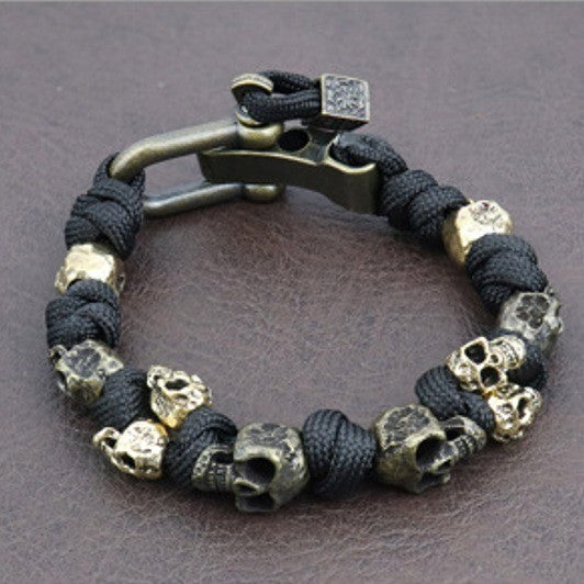 Skull Paracord Bracelet – Handmade DIY Unisex Wristband