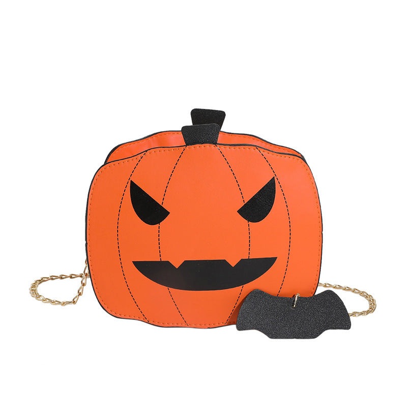 Halloween Cartoon Pumpkin Shoulder Bag For Personality Funny Creative Chain Crossbody Bags Men, Women, Girls