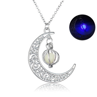 Luminous Moon Stone Pendant Necklace