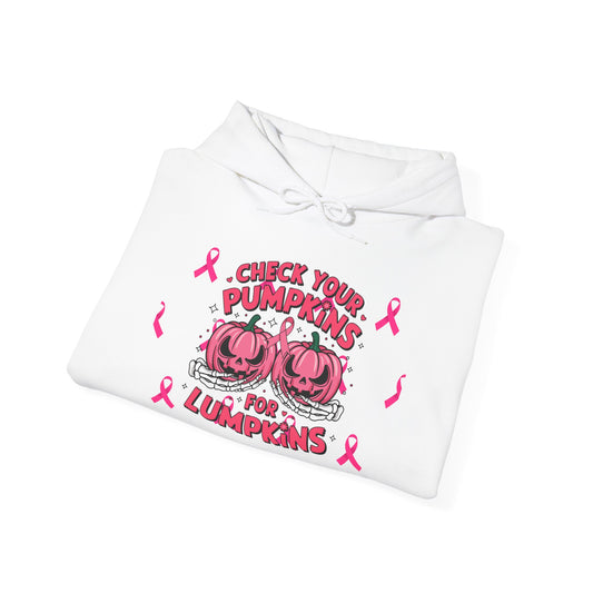 Breast Cancer Awareness Halloween Themed Hoodie, Unisex Sweatshirt for Breast Cancer Awareness, Perfect for Fall Celebrations, Cozy Gift for Loved Ones