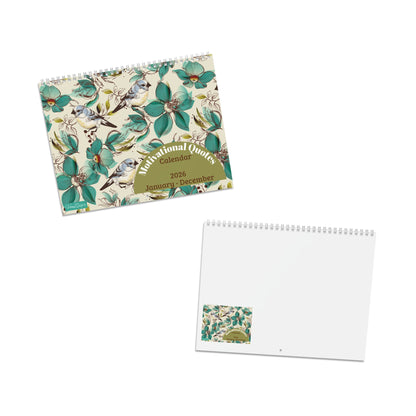 Wall Calendar 2026, Vibrant Monthly Design with Motivational Quotes, Desk Calendar, Office Decor