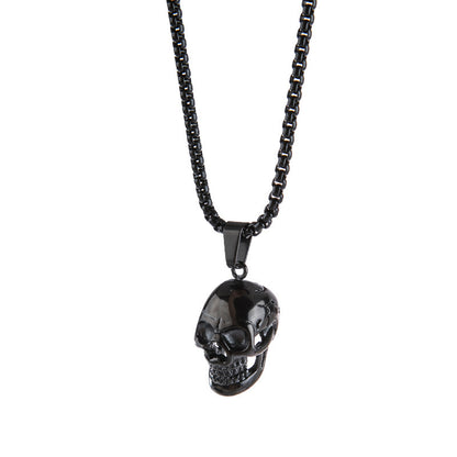 Halloween-Goth Style-Skull Necklace-Unisex Fashion Titanium Steel Accessory