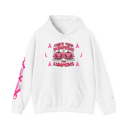 Breast Cancer Awareness Halloween Themed Hoodie, Unisex Sweatshirt for Breast Cancer Awareness, Perfect for Fall Celebrations, Cozy Gift for Loved Ones