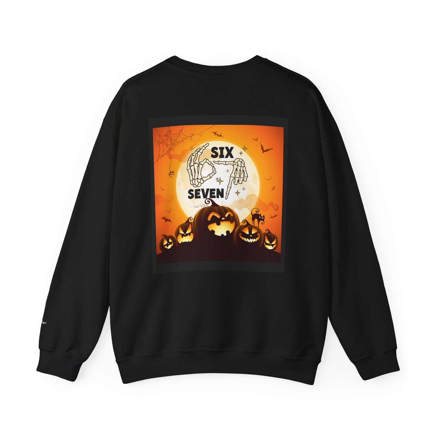 Halloween-Themed Sweatshirt, Cozy Fall Sweater for Spooky Season, Unisex Crewneck Jumper, Trick-or-Treating Pullover, Viral 6 - 7 Design