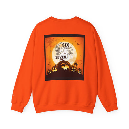 Halloween-Themed Sweatshirt, Cozy Fall Sweater for Spooky Season, Unisex Crewneck Jumper, Trick-or-Treating Pullover, Viral 6 - 7 Design