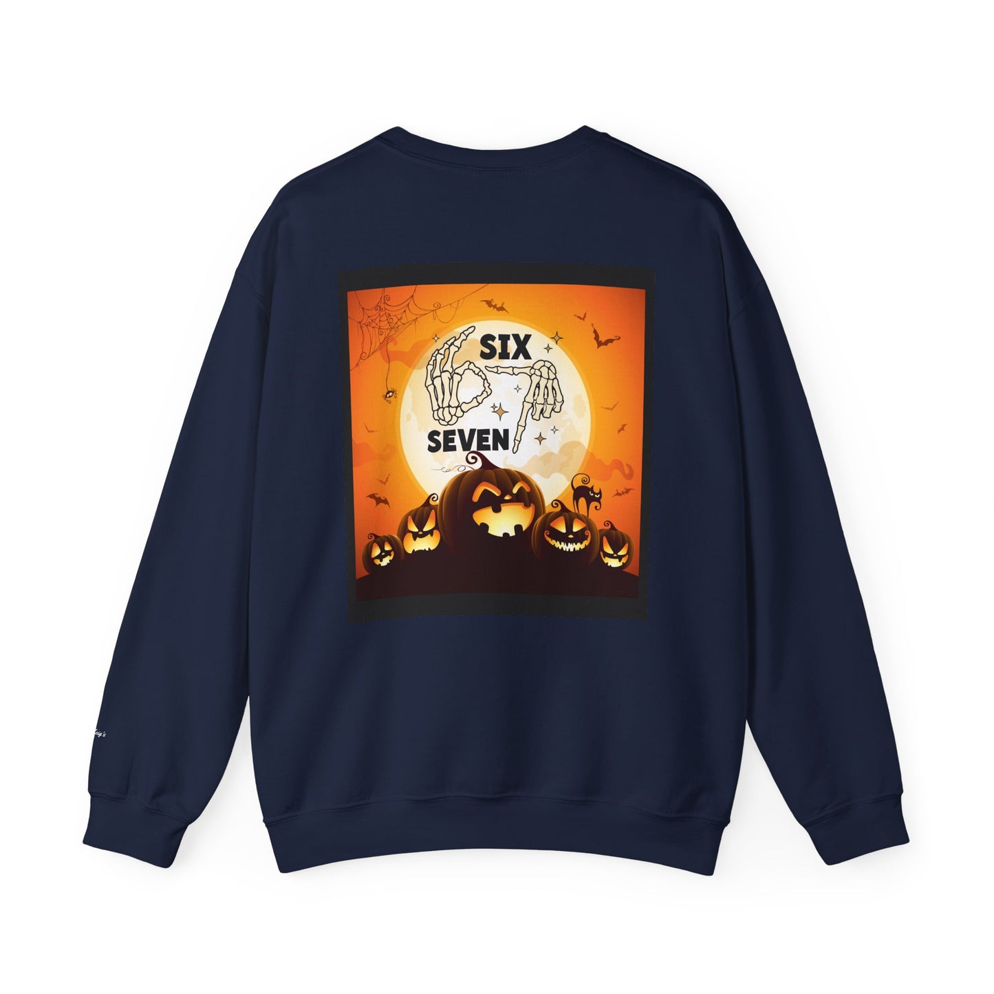 Halloween-Themed Sweatshirt, Cozy Fall Sweater for Spooky Season, Unisex Crewneck Jumper, Trick-or-Treating Pullover, Viral 6 - 7 Design