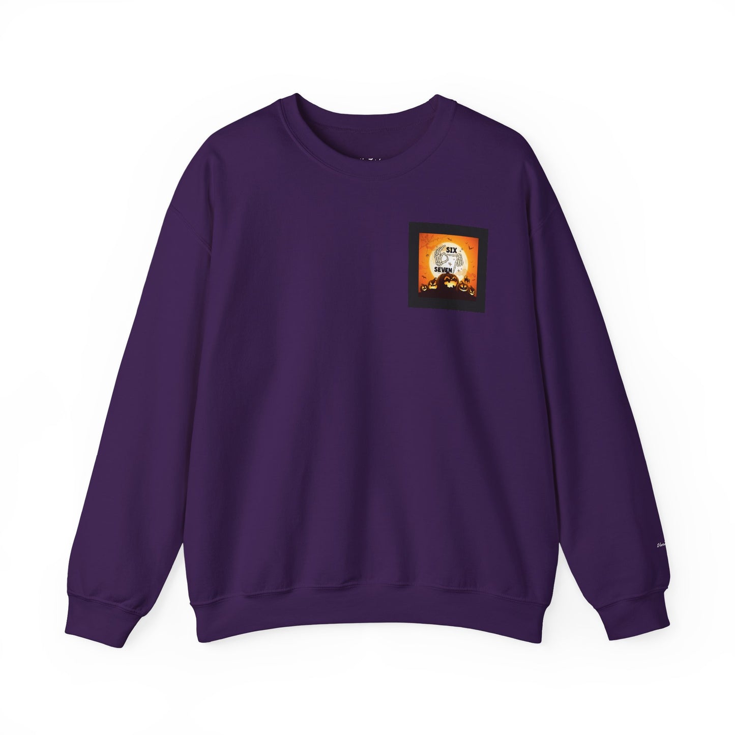 Halloween-Themed Sweatshirt, Cozy Fall Sweater for Spooky Season, Unisex Crewneck Jumper, Trick-or-Treating Pullover, Viral 6 - 7 Design