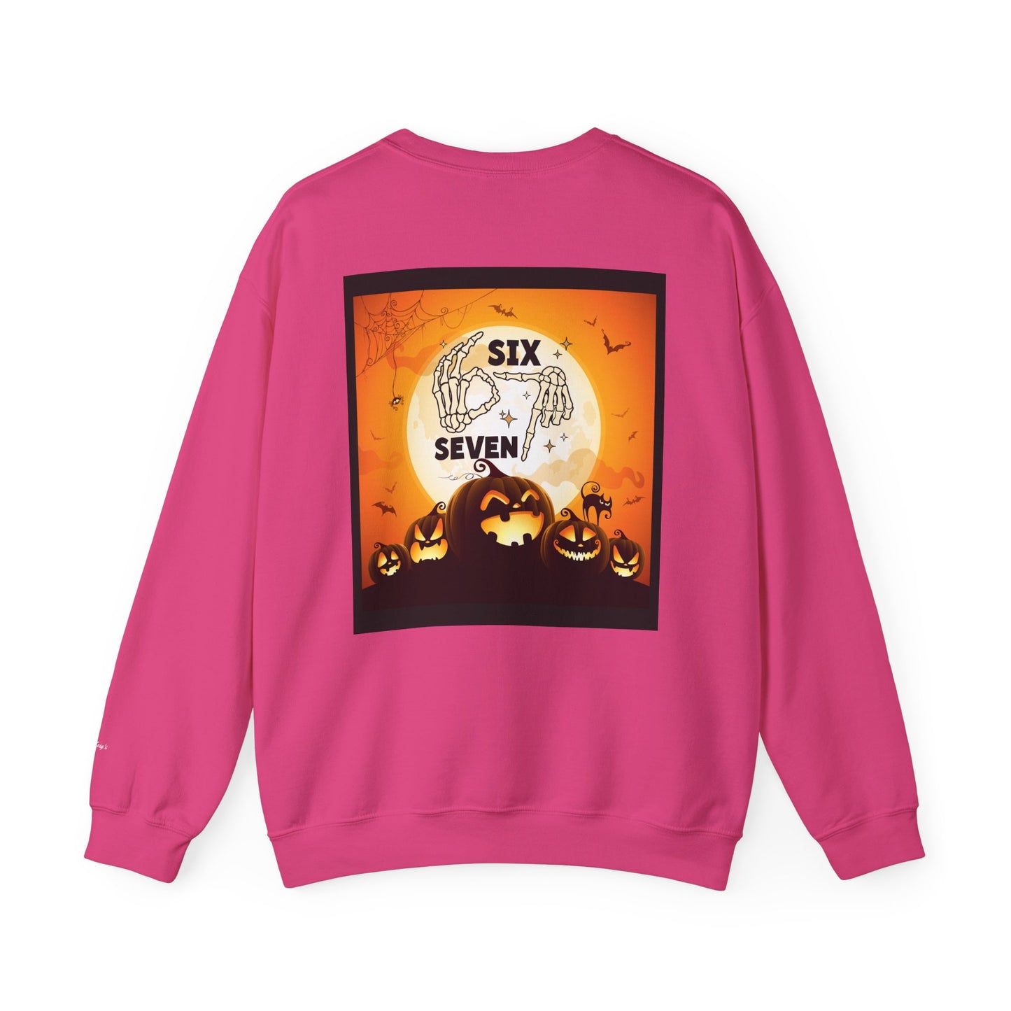 Halloween-Themed Sweatshirt, Cozy Fall Sweater for Spooky Season, Unisex Crewneck Jumper, Trick-or-Treating Pullover, Viral 6 - 7 Design