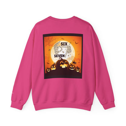 Halloween-Themed Sweatshirt, Cozy Fall Sweater for Spooky Season, Unisex Crewneck Jumper, Trick-or-Treating Pullover, Viral 6 - 7 Design