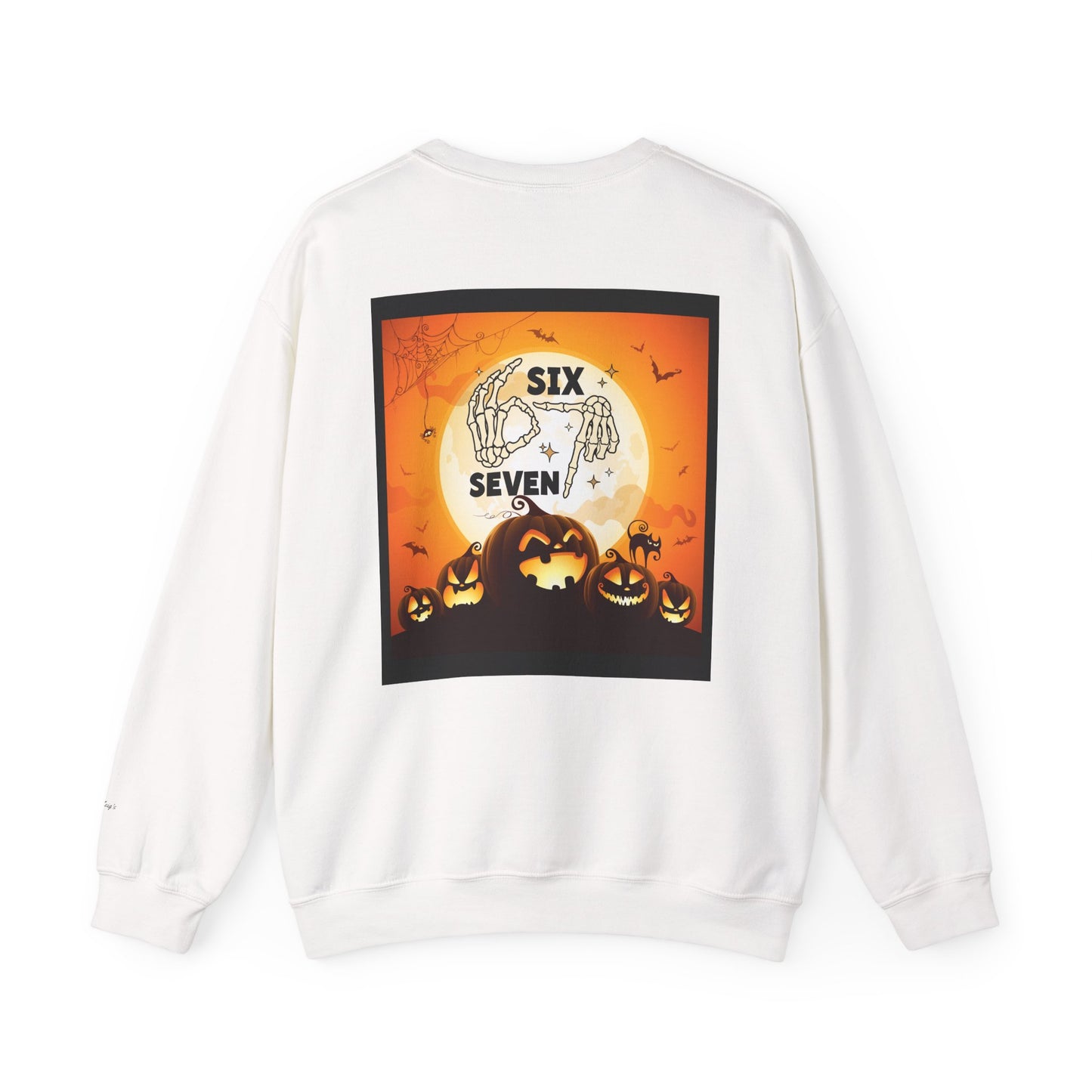 Halloween-Themed Sweatshirt, Cozy Fall Sweater for Spooky Season, Unisex Crewneck Jumper, Trick-or-Treating Pullover, Viral 6 - 7 Design