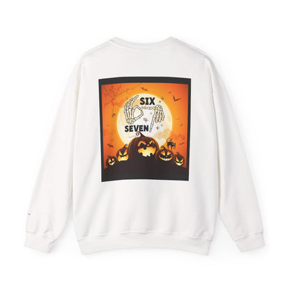 Halloween-Themed Sweatshirt, Cozy Fall Sweater for Spooky Season, Unisex Crewneck Jumper, Trick-or-Treating Pullover, Viral 6 - 7 Design