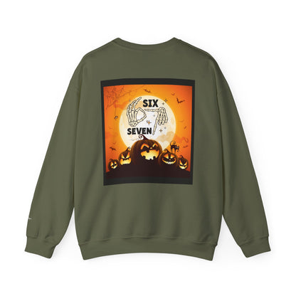 Halloween-Themed Sweatshirt, Cozy Fall Sweater for Spooky Season, Unisex Crewneck Jumper, Trick-or-Treating Pullover, Viral 6 - 7 Design