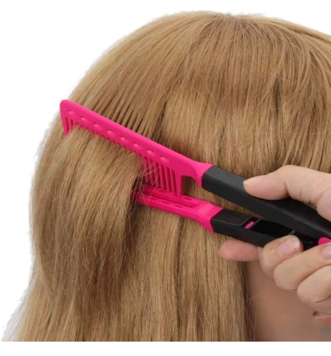 V-Clip Flat Ironing Assisting Hair Straightening Comb (2-Pack)