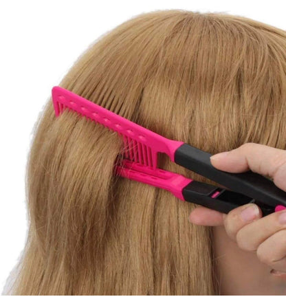V-Clip Flat Ironing Assisting Hair Straightening Comb (2-Pack)