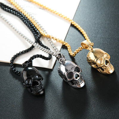 Halloween-Goth Style-Skull Necklace-Unisex Fashion Titanium Steel Accessory