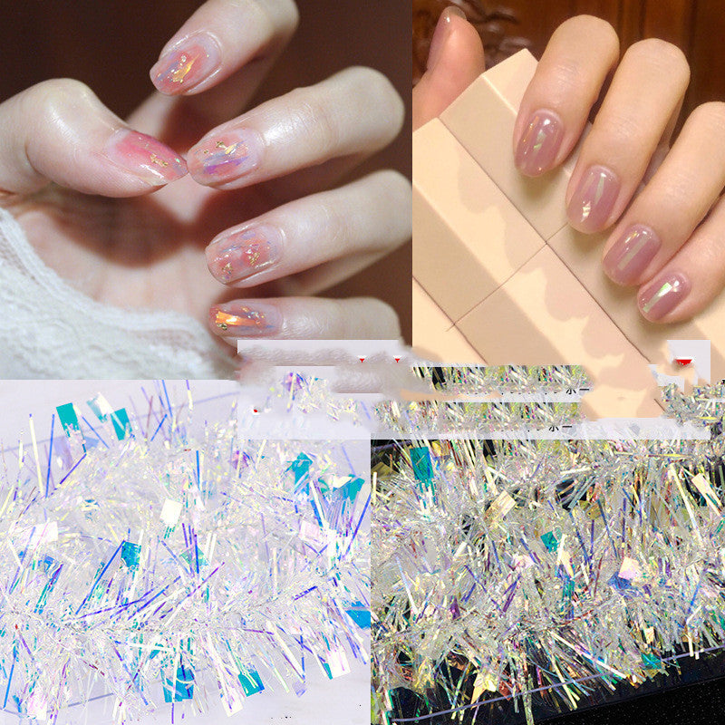 Iridescent Cellophane Strips -Nail Art Accessories -Phototherapy Nail Sticker