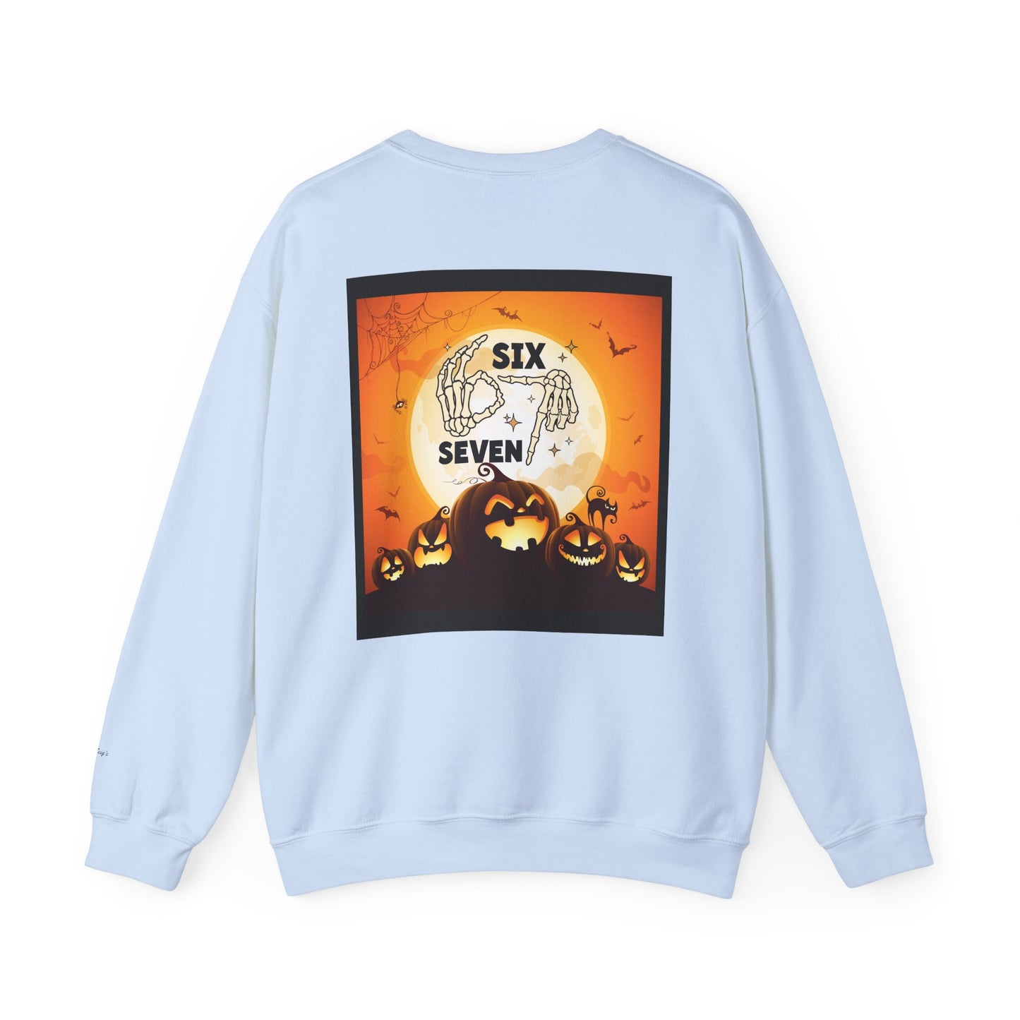 Halloween-Themed Sweatshirt, Cozy Fall Sweater for Spooky Season, Unisex Crewneck Jumper, Trick-or-Treating Pullover, Viral 6 - 7 Design