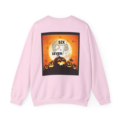 Halloween-Themed Sweatshirt, Cozy Fall Sweater for Spooky Season, Unisex Crewneck Jumper, Trick-or-Treating Pullover, Viral 6 - 7 Design