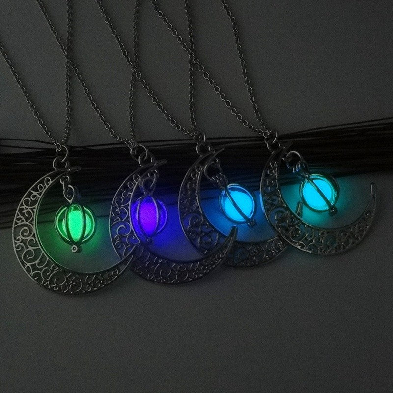 Luminous Moon Stone Pendant Necklace