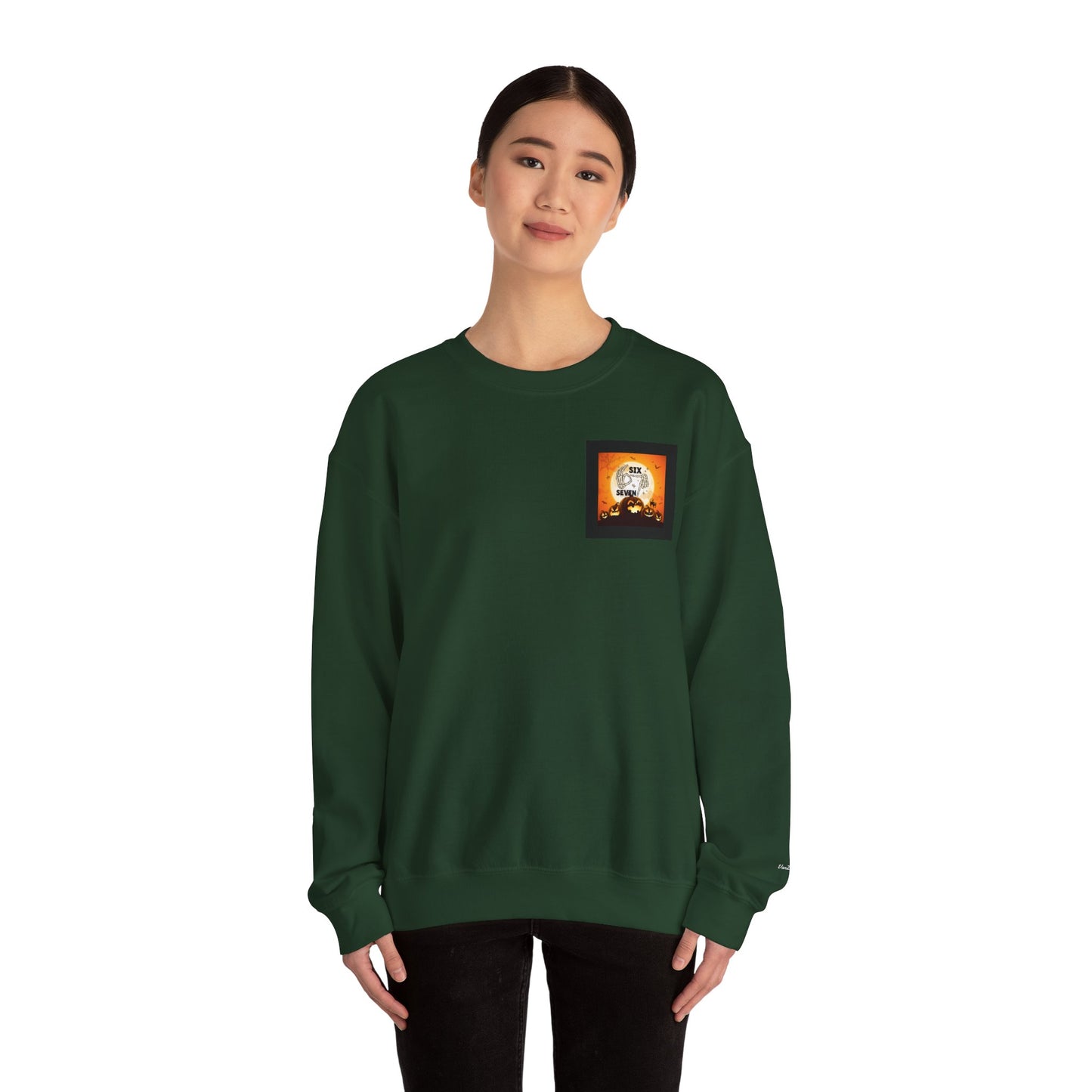 Halloween-Themed Sweatshirt, Cozy Fall Sweater for Spooky Season, Unisex Crewneck Jumper, Trick-or-Treating Pullover, Viral 6 - 7 Design