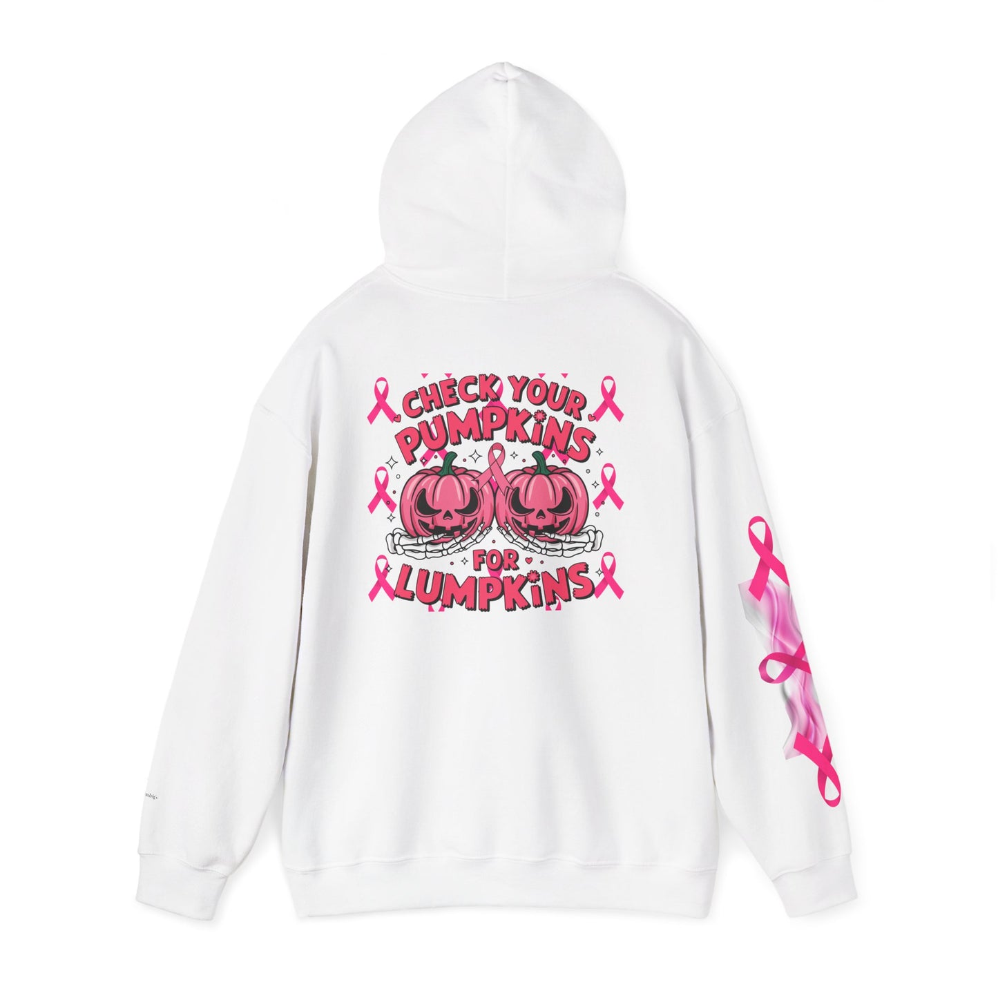 Breast Cancer Awareness Halloween Themed Hoodie, Unisex Sweatshirt for Breast Cancer Awareness, Perfect for Fall Celebrations, Cozy Gift for Loved Ones