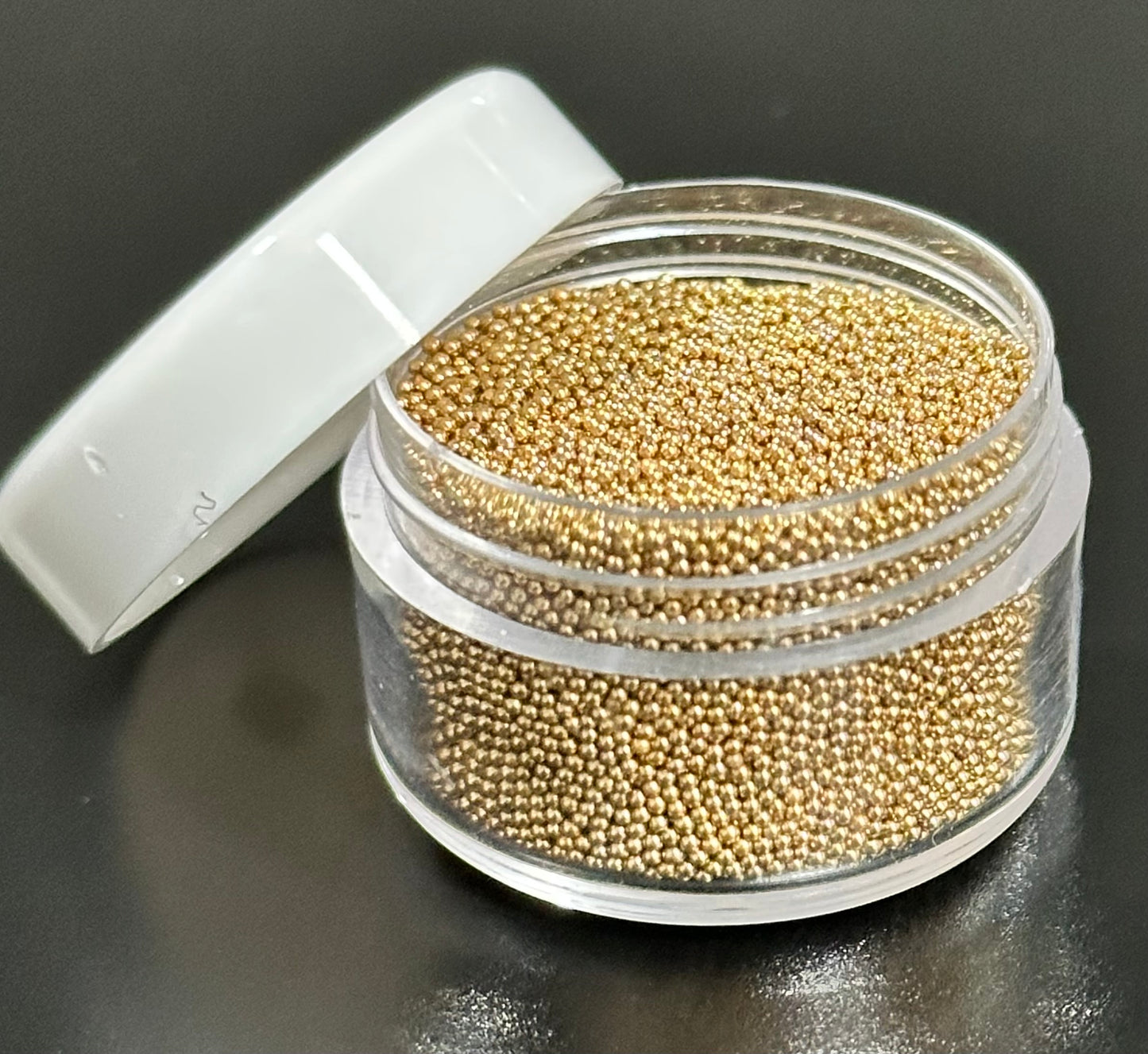 3pc Gold Silver & Colorful 0.4mm Metallic Caviar Nail Beads – 3 Jars for 3D Nail Art, DIY Nail Design, Nail Accessories