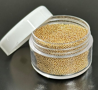 3pc Gold Silver & Colorful 0.4mm Metallic Caviar Nail Beads – 3 Jars for 3D Nail Art, DIY Nail Design, Nail Accessories