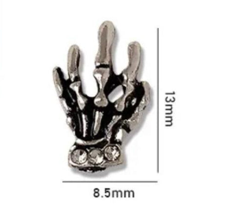 12 Piece Pack Halloween Nail Art Charms - Skeleton Hands, Rabbits, Spiders