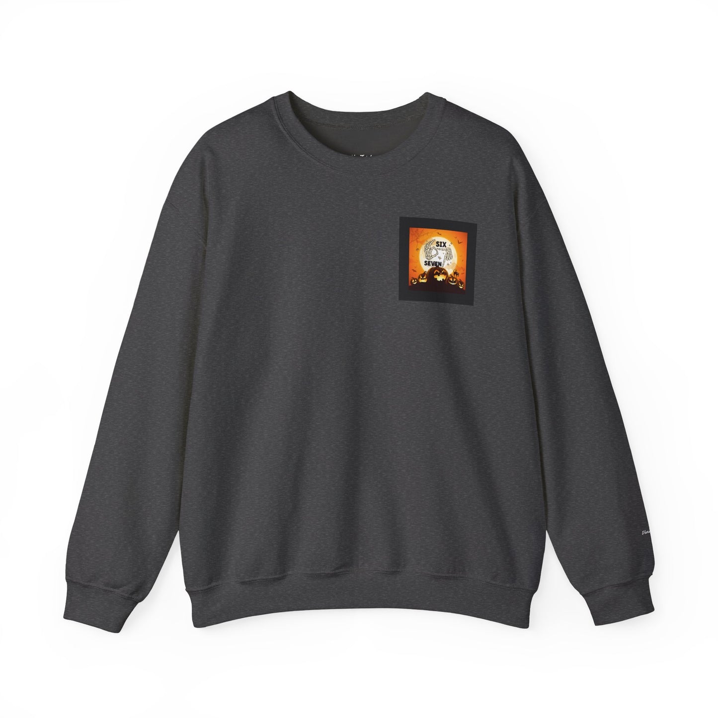 Halloween-Themed Sweatshirt, Cozy Fall Sweater for Spooky Season, Unisex Crewneck Jumper, Trick-or-Treating Pullover, Viral 6 - 7 Design