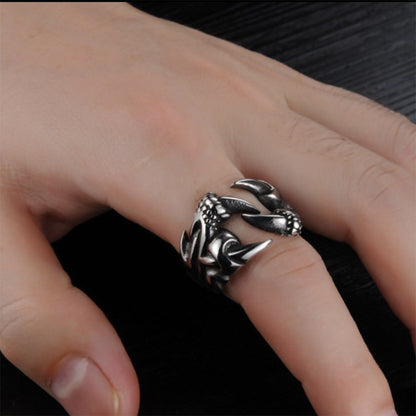 Dragon Claw Ring – Antique Silver Unisex Titanium Steel / Alloy, Free Size, Bold Unique Jewelry