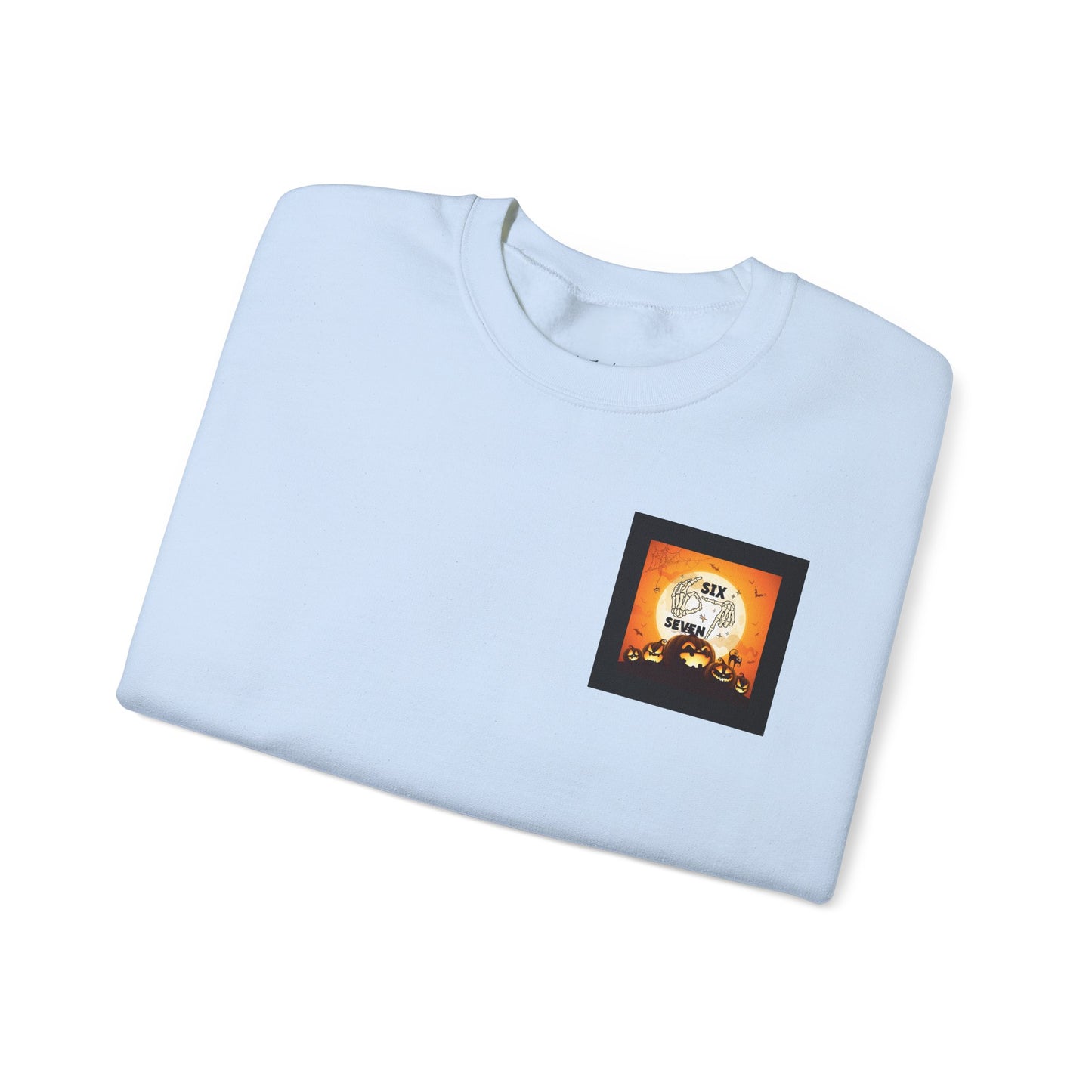 Halloween-Themed Sweatshirt, Cozy Fall Sweater for Spooky Season, Unisex Crewneck Jumper, Trick-or-Treating Pullover, Viral 6 - 7 Design