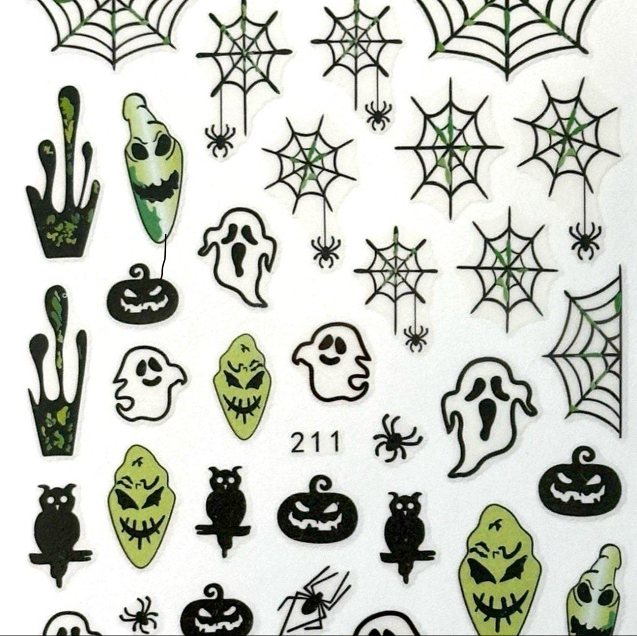 Fun Cute Halloween Nail Stickers - Pack of 5 with included Storage Album