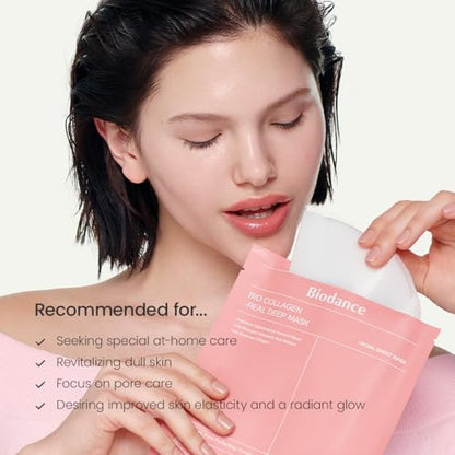 BIODANCE Hydro Cera-nol Real Deep Mask, Overnight Hydrogel Mask, Hydrating Facial Mask For Sensitive Skin, Redness Reducing & Quick Soothing Effect, Korean Skincare, Stocking Stuffers |1.19oz(34g)x4ea