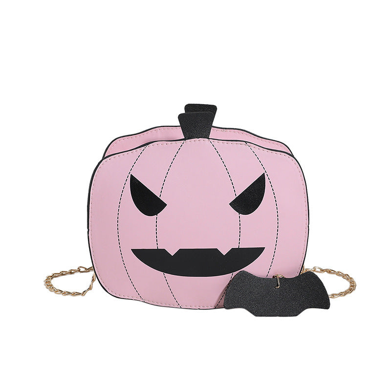 Halloween Cartoon Pumpkin Shoulder Bag For Personality Funny Creative Chain Crossbody Bags Men, Women, Girls