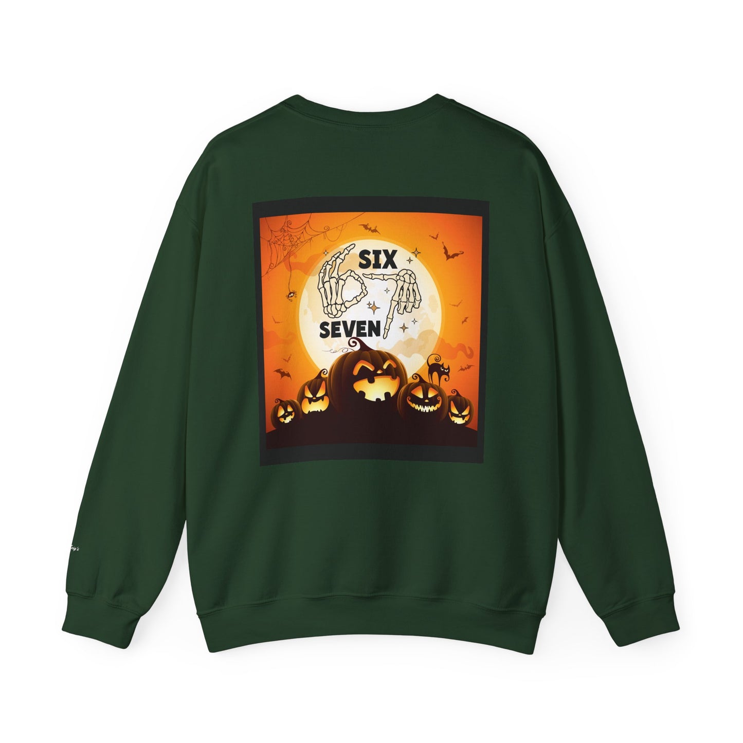 Halloween-Themed Sweatshirt, Cozy Fall Sweater for Spooky Season, Unisex Crewneck Jumper, Trick-or-Treating Pullover, Viral 6 - 7 Design