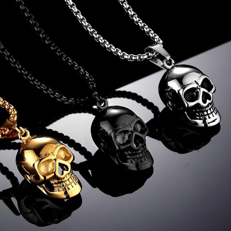 Halloween-Goth Style-Skull Necklace-Unisex Fashion Titanium Steel Accessory