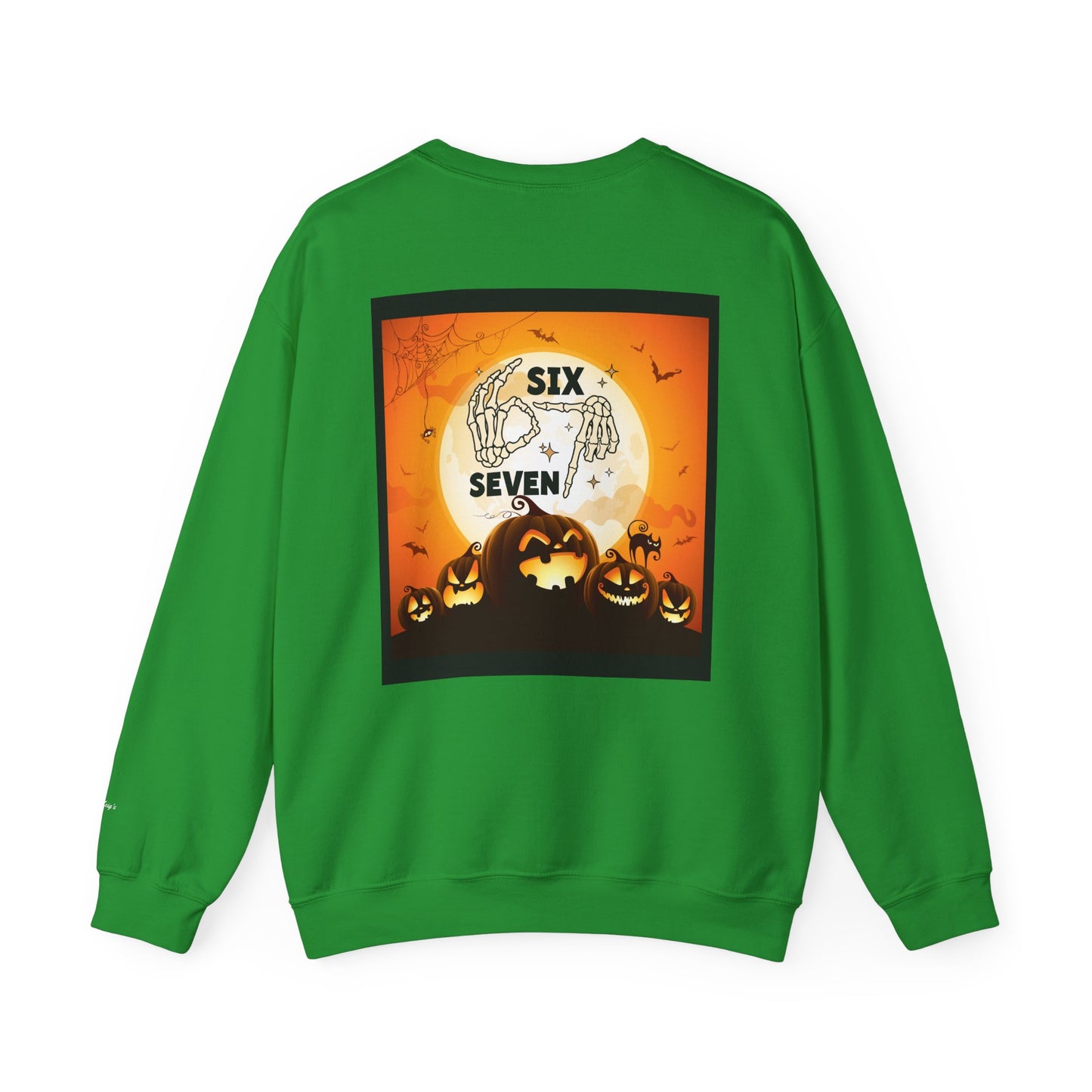 Halloween-Themed Sweatshirt, Cozy Fall Sweater for Spooky Season, Unisex Crewneck Jumper, Trick-or-Treating Pullover, Viral 6 - 7 Design