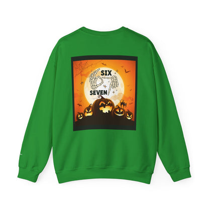 Halloween-Themed Sweatshirt, Cozy Fall Sweater for Spooky Season, Unisex Crewneck Jumper, Trick-or-Treating Pullover, Viral 6 - 7 Design