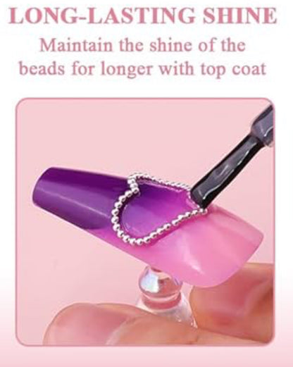 3pc Gold Silver & Colorful 0.4mm Metallic Caviar Nail Beads – 3 Jars for 3D Nail Art, DIY Nail Design, Nail Accessories