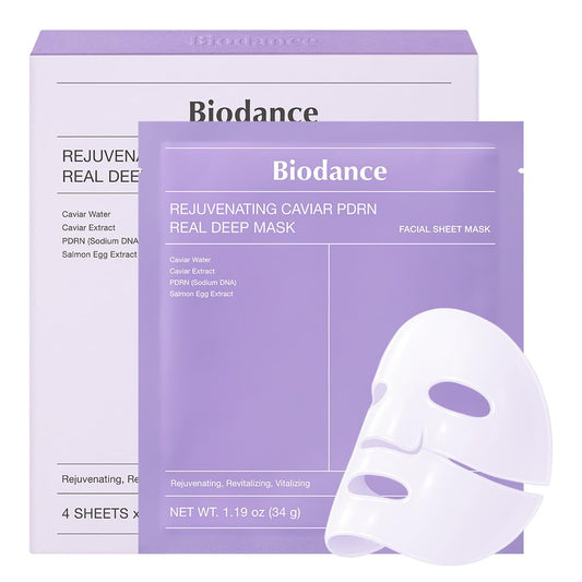BIODANCE Hydro Cera-nol Real Deep Mask, Overnight Hydrogel Mask, Hydrating Facial Mask For Sensitive Skin, Redness Reducing & Quick Soothing Effect, Korean Skincare, Stocking Stuffers |1.19oz(34g)x4ea