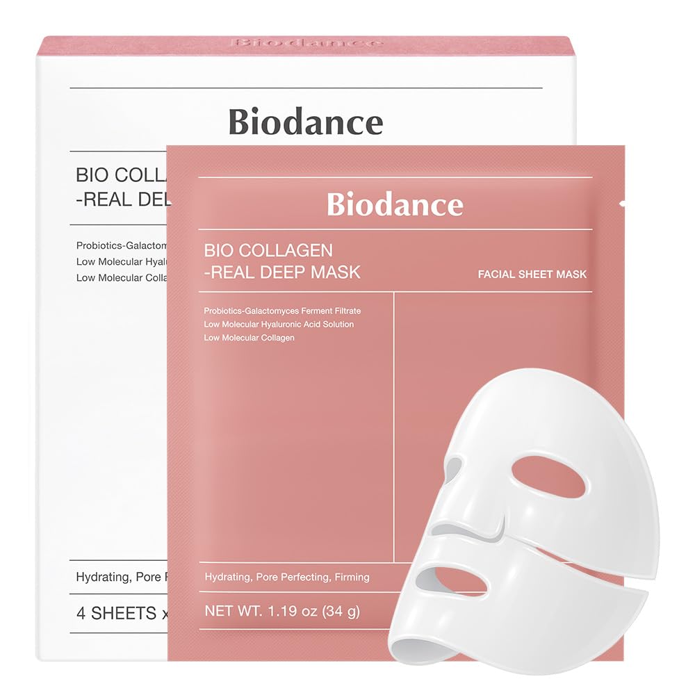 BIODANCE Hydro Cera-nol Real Deep Mask, Overnight Hydrogel Mask, Hydrating Facial Mask For Sensitive Skin, Redness Reducing & Quick Soothing Effect, Korean Skincare, Stocking Stuffers |1.19oz(34g)x4ea