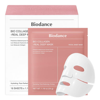 BIODANCE Hydro Cera-nol Real Deep Mask, Overnight Hydrogel Mask, Hydrating Facial Mask For Sensitive Skin, Redness Reducing & Quick Soothing Effect, Korean Skincare, Stocking Stuffers |1.19oz(34g)x4ea