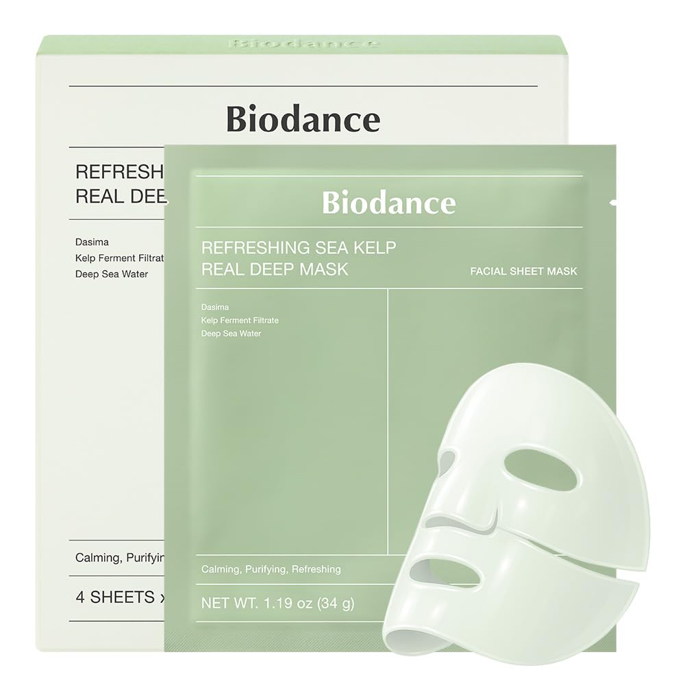 BIODANCE Hydro Cera-nol Real Deep Mask, Overnight Hydrogel Mask, Hydrating Facial Mask For Sensitive Skin, Redness Reducing & Quick Soothing Effect, Korean Skincare, Stocking Stuffers |1.19oz(34g)x4ea