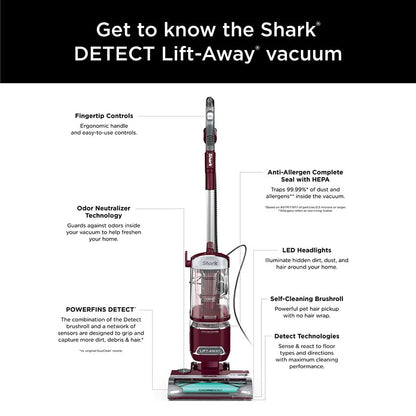 Shark Detect Pro Speed Lift-Away ADV Bagless Upright Vacuum with DuoClean Detect, Anti-Allergen, Lift-Away, and Odor Neutralizer Technology, LA742