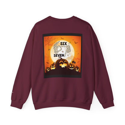 Halloween-Themed Sweatshirt, Cozy Fall Sweater for Spooky Season, Unisex Crewneck Jumper, Trick-or-Treating Pullover, Viral 6 - 7 Design