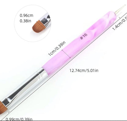 DualDesign Polygel Brush - 2 Way Acrylic Clean-Up Tool