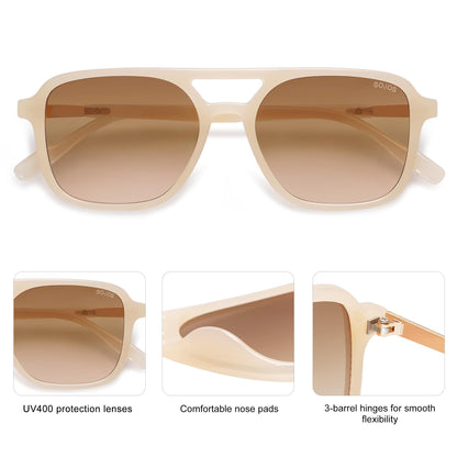SOJOS Retro Aviator Sunglasses for Women Men,Trendy Rectangle Womens Mens Shades Sun Glasses SJ2202